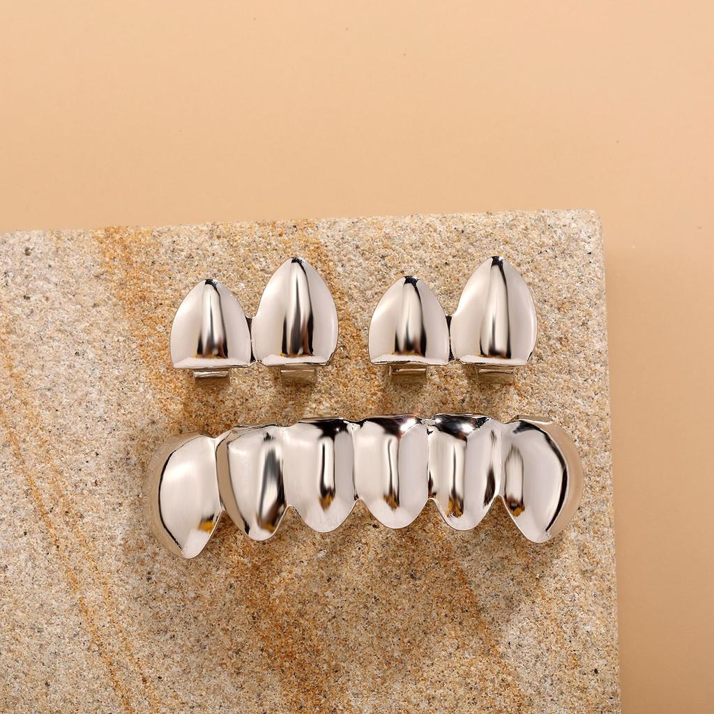 Sada zubních grilů ve stylu hip hopu, lesklá sada zubních grilů v hip hopu pro milovníky hudby, nastavitelné krytky zubů, horní a dolní