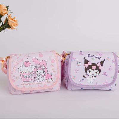 Fashion Casual Versatile Small Bag Girls Leather Sanrio Flip Zipper Crossbody Shoulder Bag