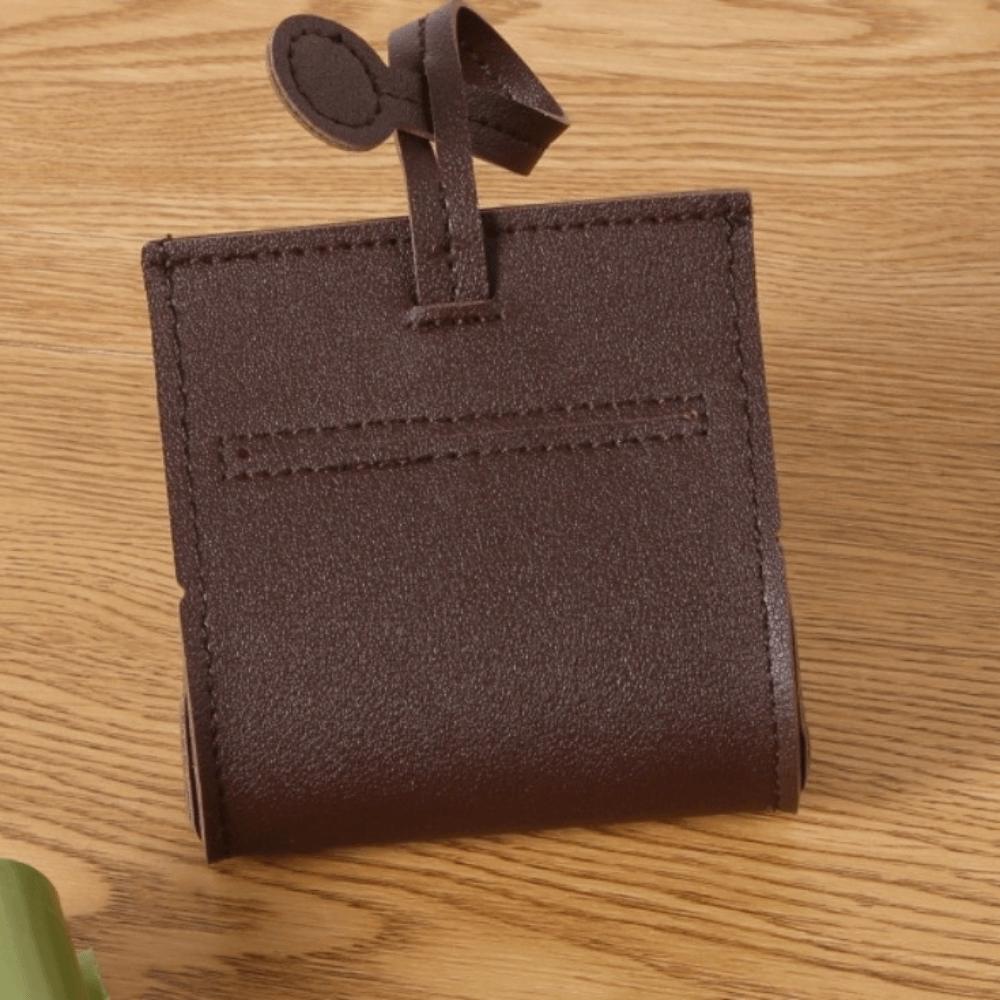 New PU Leather Dog Poop Bag Holder Retro Style Durable Waste Bag Dispenser Waterproof Garbage Bag Holder for Dog Walking