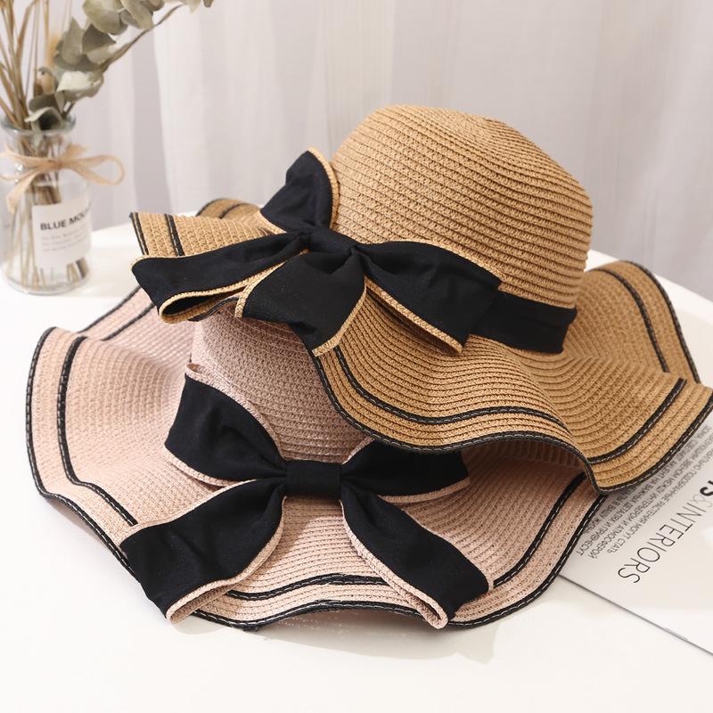 Hot Selling Beach Vacation Hats Women's Straw Hats Summer Beach Sun Hats, Women's Travel Versatile UV Resistant