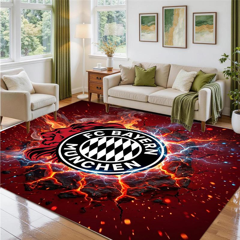 Tapis Velours Cristal Design Bayern Munich Tapis Décoratif Doux pour Chambre à Coucher Entrée