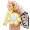 Cute Cat Paw Keychain with Heart Pendant - Cartoon Style Backpack & Car Key Accessory, Perfect Small Gift for Girls