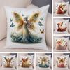 Cute Cartoon Butterfly Angel Elf Girl Pillow Case Soft Plush Double Print Decor Lovely Child Cushion Cover Pillowcase For Sofa