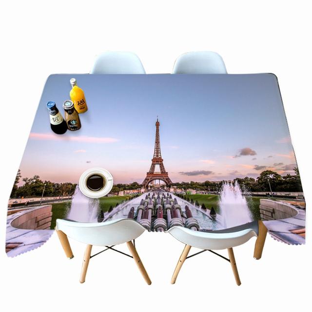 Lighting City Night View Pattern Tablecloth Thicken Cotton Rectangular Round Table Cloth For Wedding Picnic Party