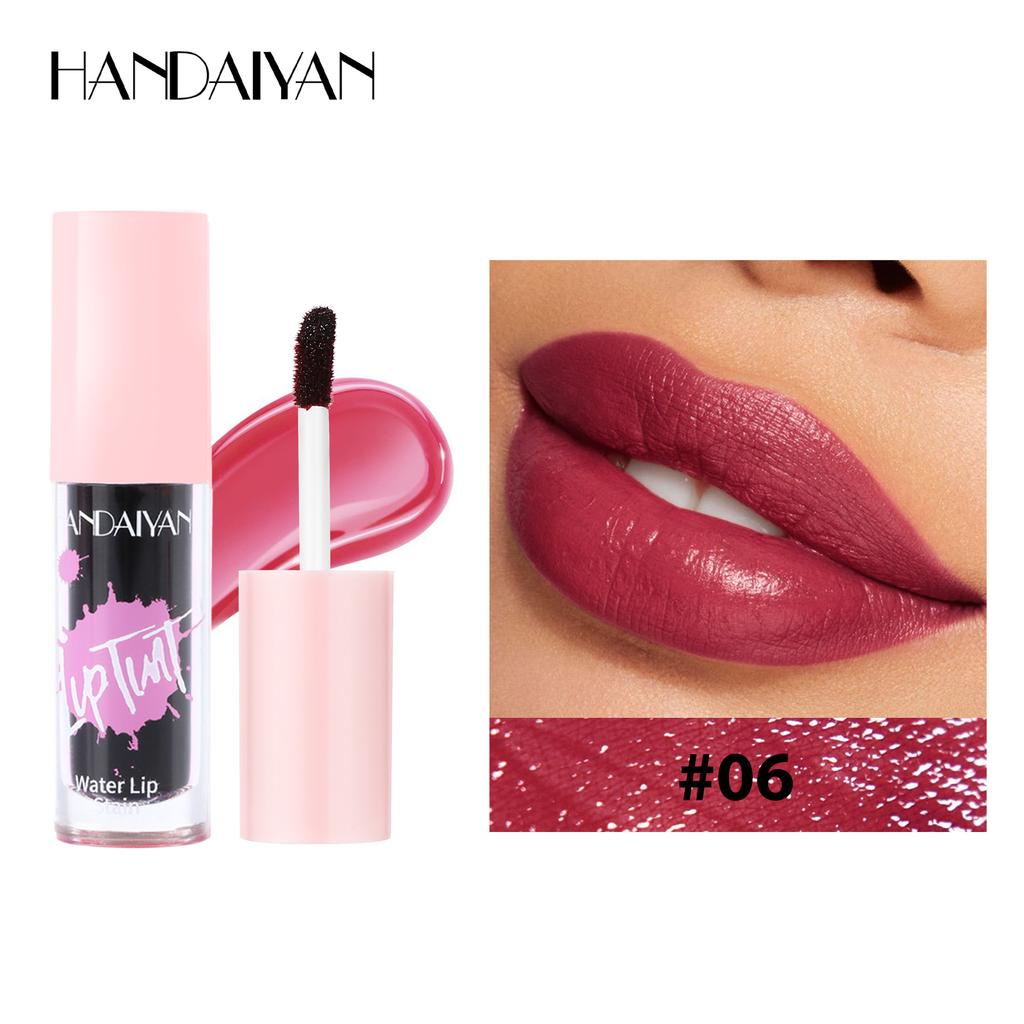 HANDAIYAN 2 in 1 Lippen-Tint Flüssig Lang anhaltend Feuchtigkeitsspendender Lipgloss Nicht verblassend 6 Farben Matt Lippenstift