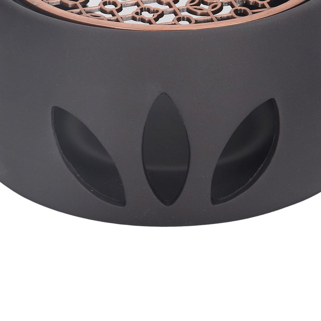 Teapot Warmer Base Ceramic Candle Heater Tea Coffee Milk Light Warmer with Purple Iron Pad for Home Black