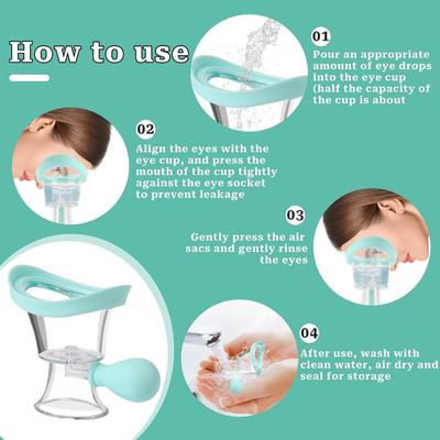 Eye Wash Cup with Air Valve | Portable Silicone Eye Cleaning Cup for Gentle Eye Rinse | Reusable Travel Eye Cleaner Tool for Dust, Makeup & Irrita