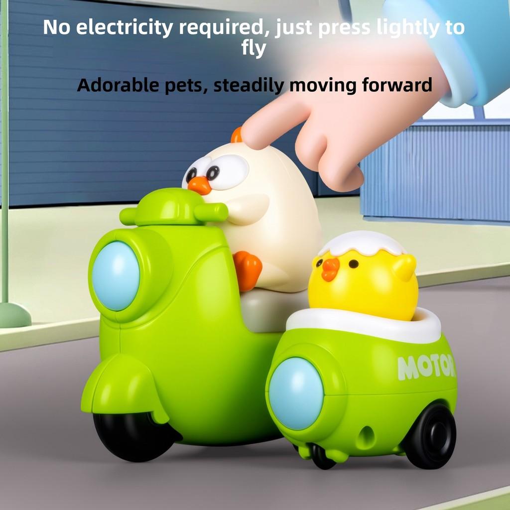 Plastic Toddler Car Toy Set With Inertial Tricycle And Cute Rabbit Chicken Design For Early Learning