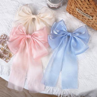 REGENBOGEN SCHLEIFEN 1 Stück Cremefarbene Schleife Haarklammer Super Fee Hinterkopfklammern Elegante Damen Pferdeschwanz Mode Haarschmuck