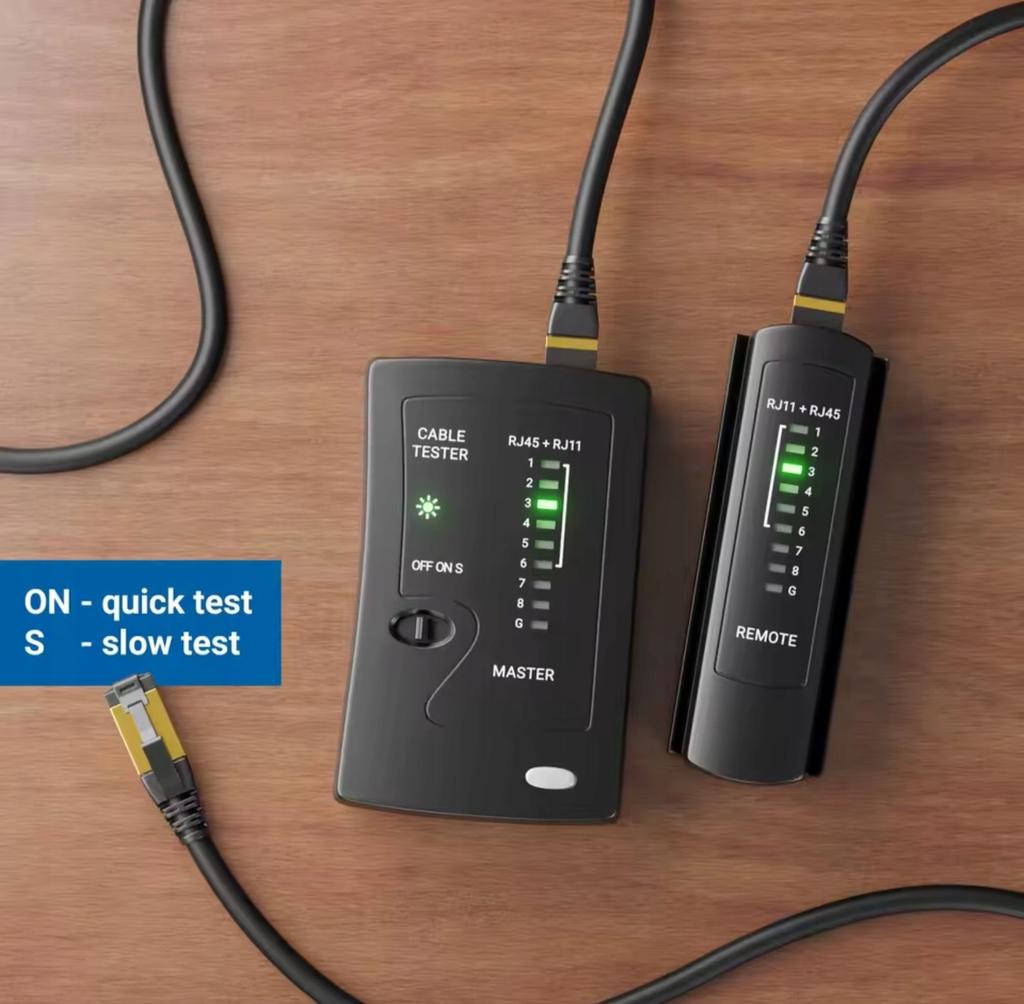 Black LAN TESTER RJ45 LED NETWORK CABLE TESTER RJ11RJ12