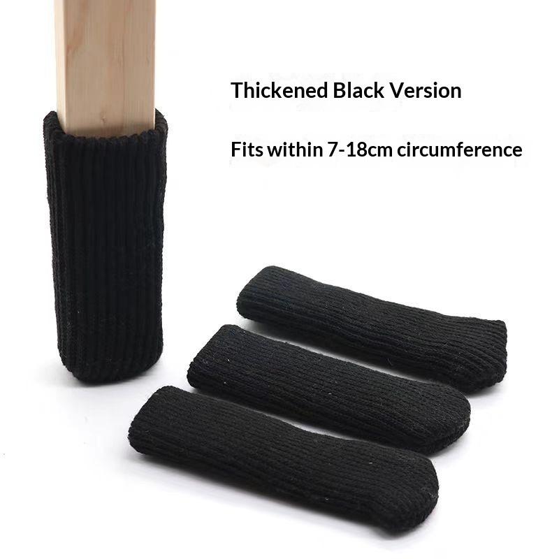 Table Chair Foot Cover Pad Protective Stool Foot Cover Leg Cover, Double-layer Thickened Knitted Chair Foot Cover Silent Non-slip Foot Cover