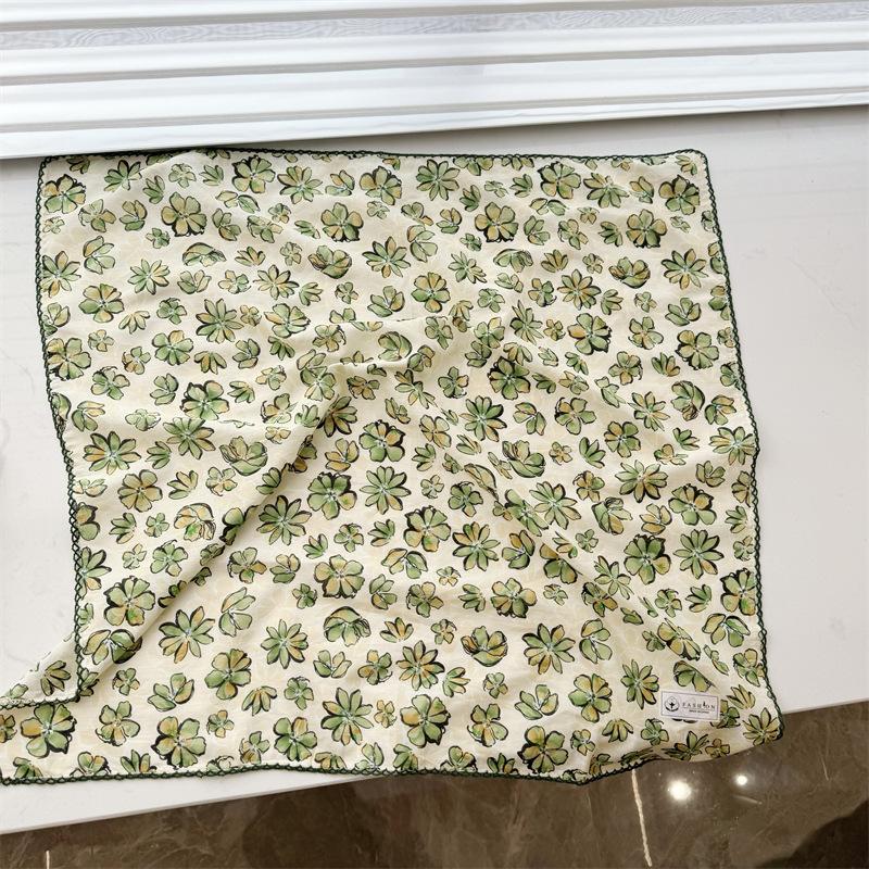 Square Scarf Women High Quality Bandana Female Headkerchief cotton linen Feeling Neckerchief Hijab Shawl Warps Summer Scarves