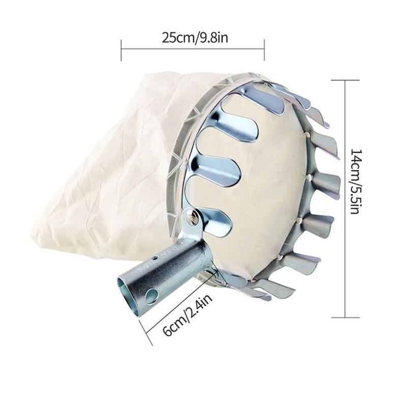 Metal Fruit Picker Agricultural Bayberry Jujube Fruit Picking Tool Garden Orchard Apple Peach High Tree Catcher Collection Pouch