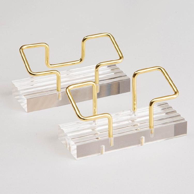 Business Card Holders Metal Business Card Stand Display Name Card Organizer Storage Rack for Office Exhibition