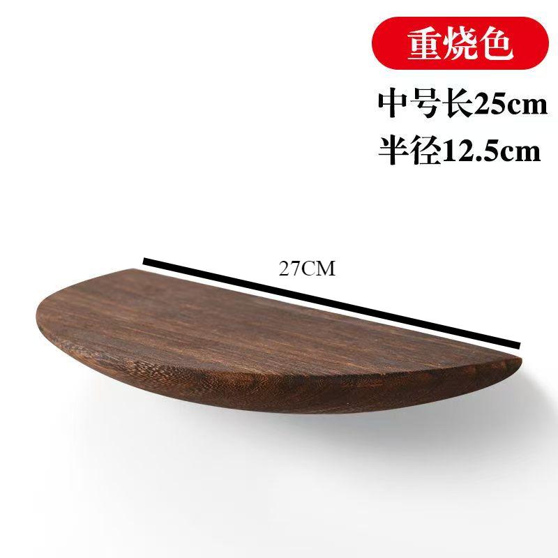 Nordic Style Wall Mounted Semicircular Wood Wall Storage Rack Background Wall Display Home Decoration Item Storage Organization