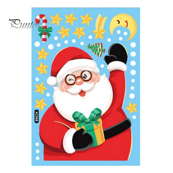 Festligt julfönster klamrar sig fast i rikt Xmas Element Skapa atmosfär Söt vintersemester fönsterdekaler