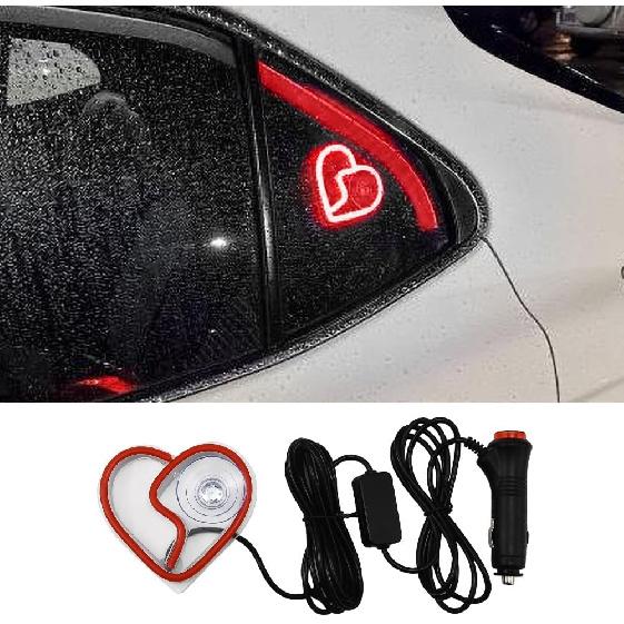 

Blueshyhall Car LED Ambient Light, Triangle or Back Window Light, Interior Atmosphere Decor for Car, Bedroom, Party (Pink Heart Pattern) Red Broken Heart Pattern