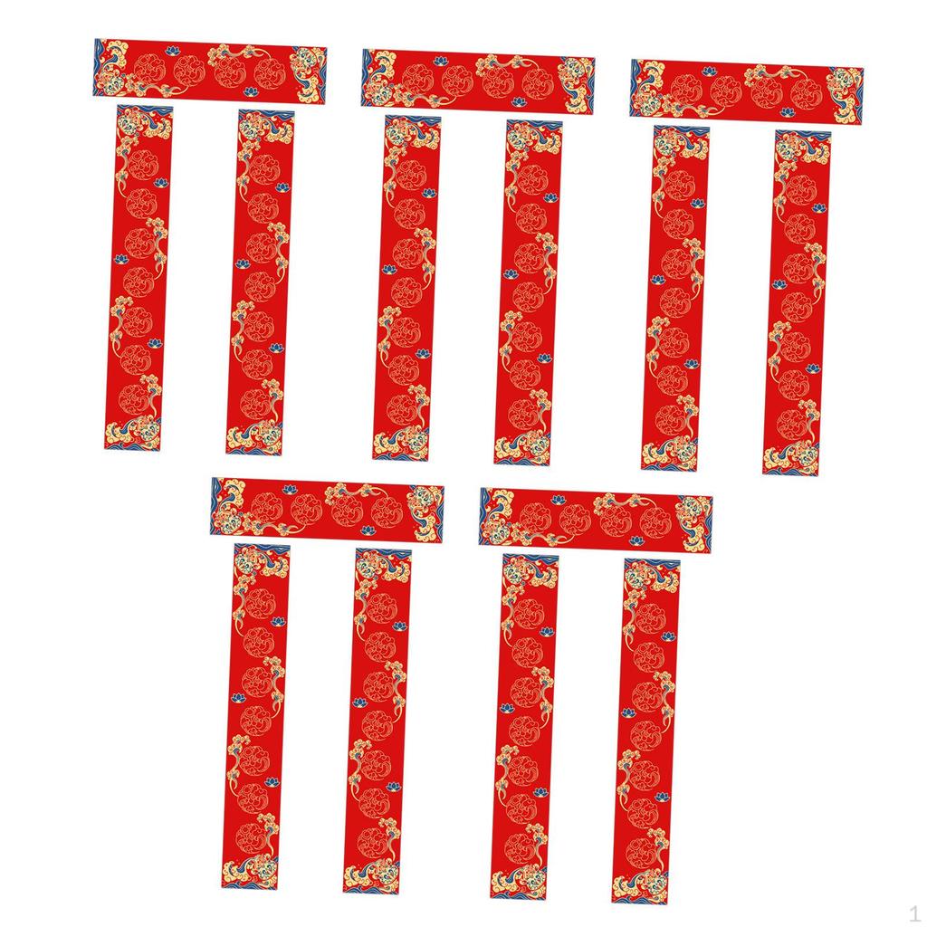 5 Sets Blank Couplet Paper Decor Chunlian Red Xuan for Store Restaurant Shop Office Home