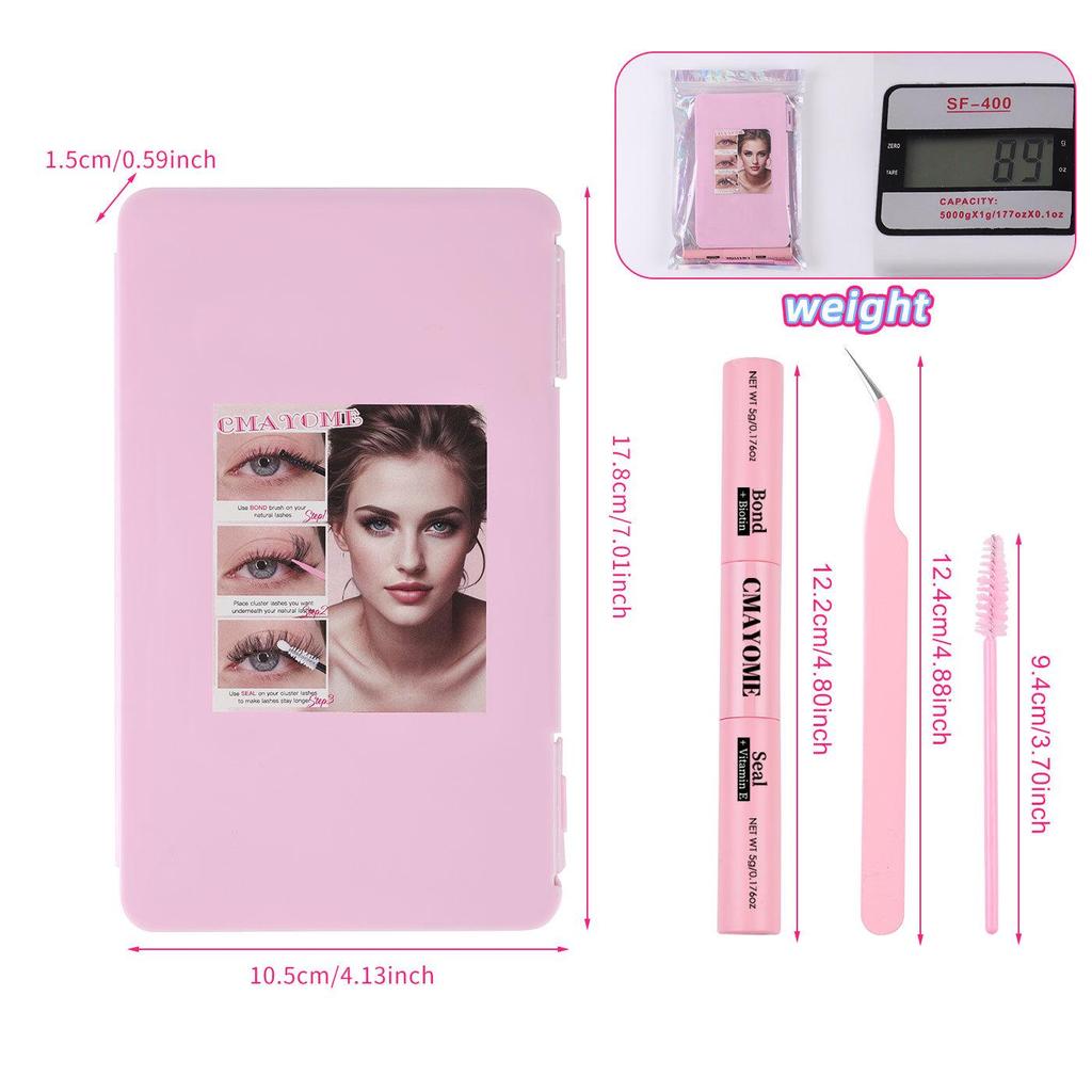 Premium DIY Mixed Cluster False Eyelash Set - 547 Dense, Curled Segments for a Customized Look