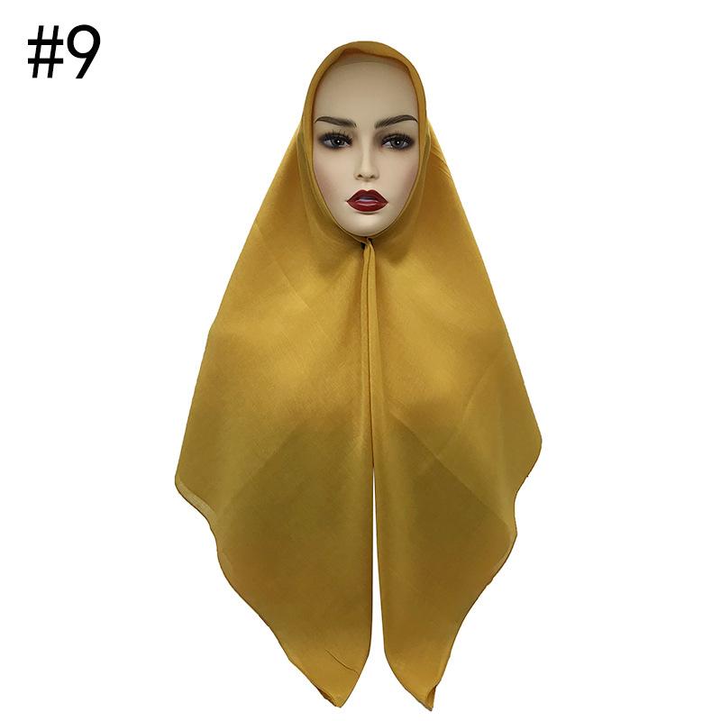 High Quality Malaysian Ladies Hijab Scarf Solid Color Cotton Oversize Square Scarf Muslim Shawls and Wraps Hijabs Foulard Femme