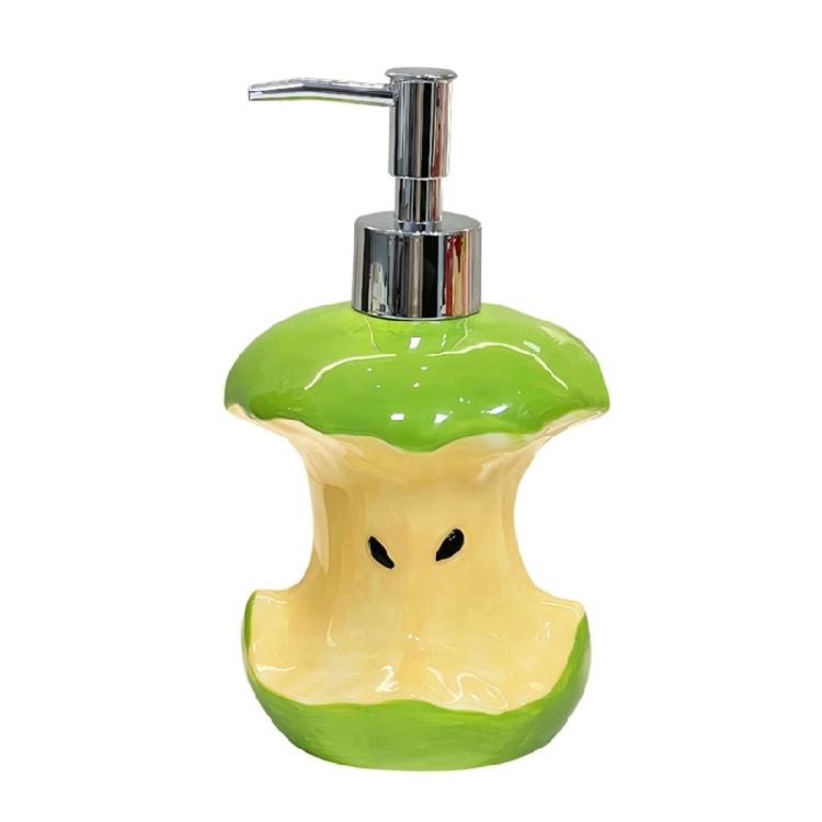 Practical Ceramic Press Pump Bottle with Fruit Core Design Soap Container Liquid Dispenser For Various Bathroom Liquid Product