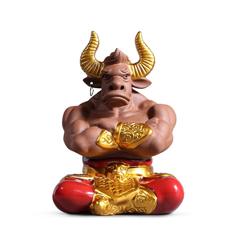 Mythical TV Character Bull Demon King Sculpture Statue Ceramic Art Domineering Home Living Room Bedroom Decoration Ornaments