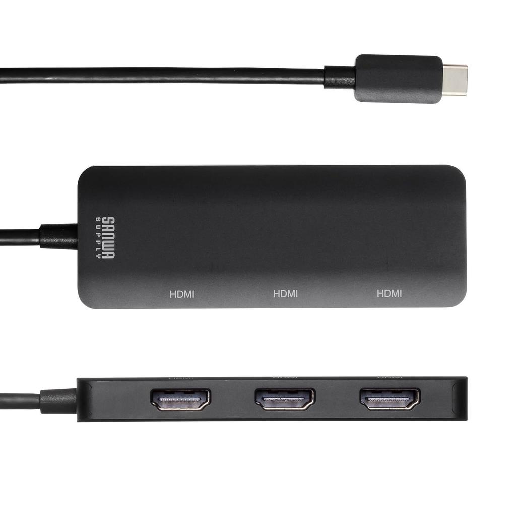 Sanwa Supply USB Type C to HDMI Adapter (3 Ports/4K Compatible) AD-ALCMST3HD2