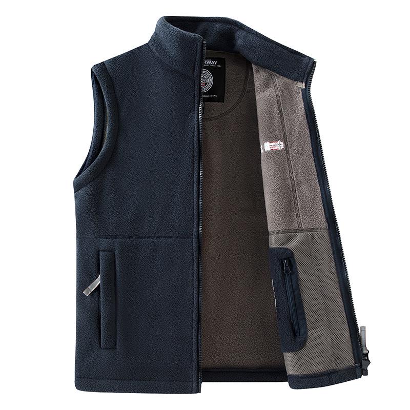 European Multi-Pocket Fleece Vest - Thickened Velvet Vest for Douyin Live Stream 9818