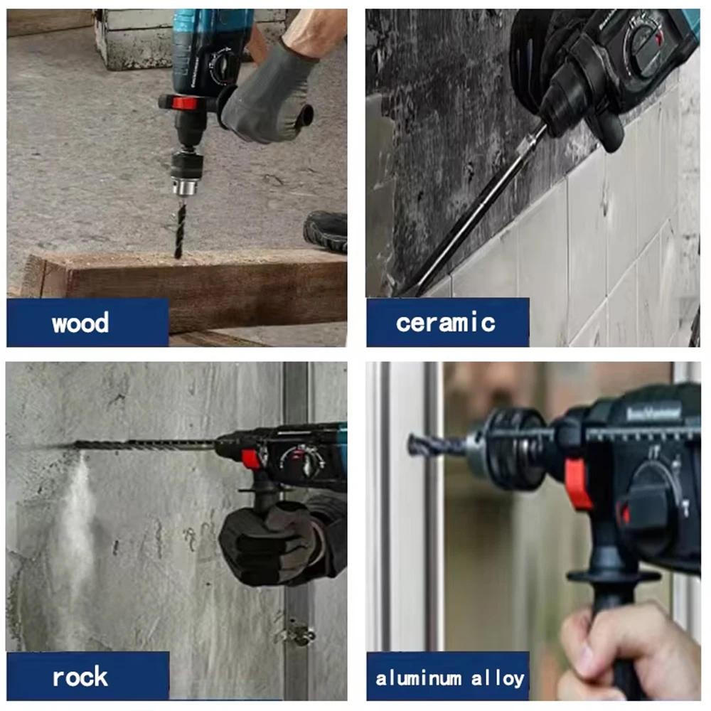 26MM Brushless Electric Hammer Drill Multifunctional Rotary Cordless Rechargeable Power Tools Fit Makita 18V Battery