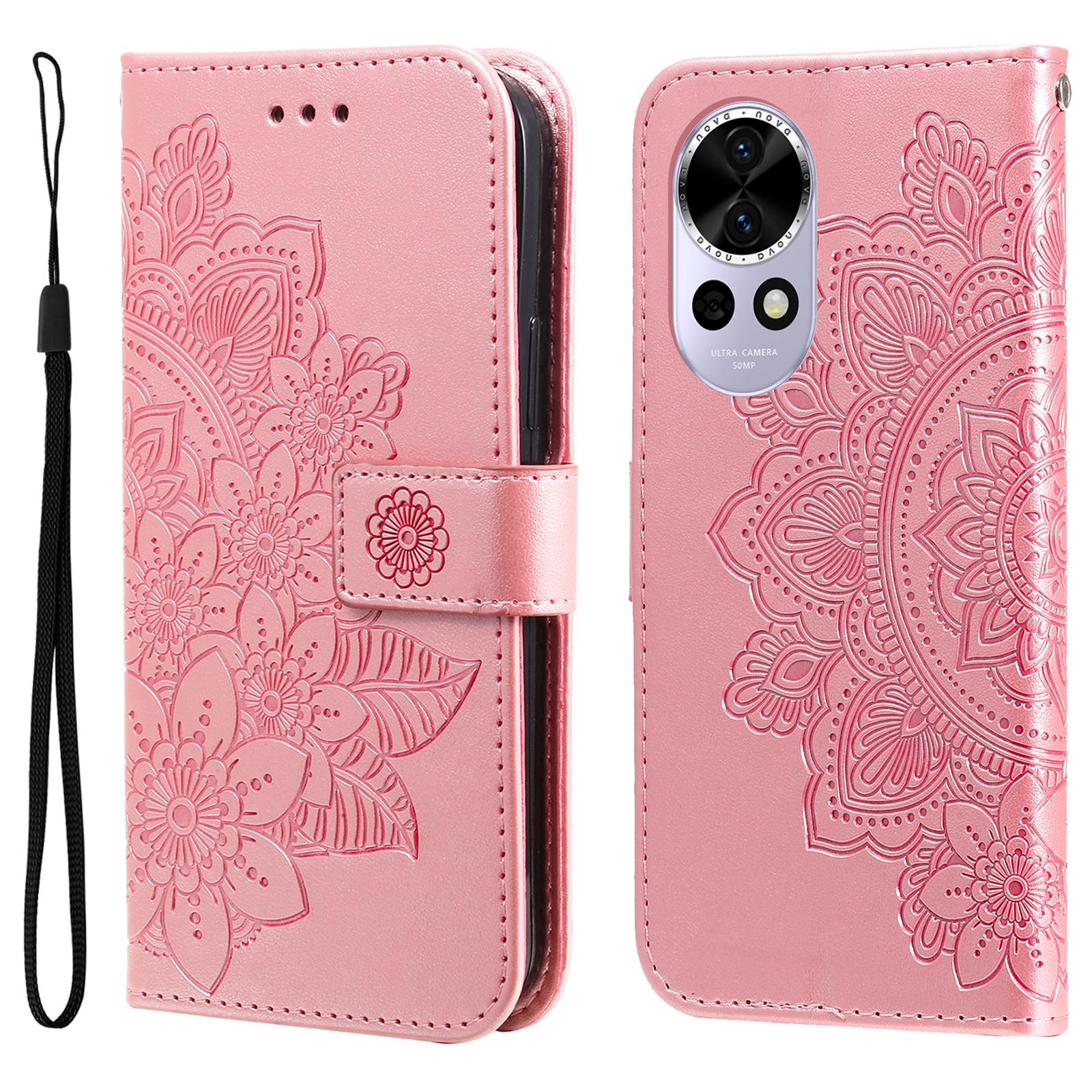 

For Huawei nova 14 5G/nova 13 5G/nova 12 5G Case Floral Pattern PU Leather Wallet Stand Phone Cover E