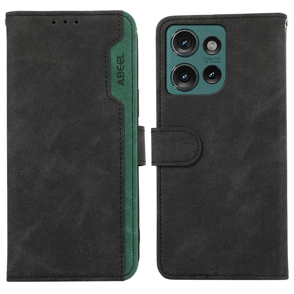 

ABEEL For Motorola Edge 50 Neo 5G/Moto S50 5G/Thinkphone 25 5G Case Color Splicing Leather Flip Phone Cover RFID Blocking Black