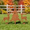 3pcs Metal Christmas Yard Signs Rust-Resistant Outdoor Holiday Decor Set Festive Lawn Stakes for Garden, Porch & Winter Display