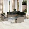 VidaXL Garden Lounge Set with Cushions 11 Pcs, Patio Sofas, Patio Furniture Set, Outdoor Furniture, Grey 3258490