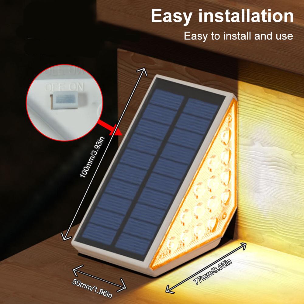 Solar Stair Lights Solar Step Light Outdoor Waterproof IP67 Solar Stair Lights Smart Light Control Solar Light For Garden Deck