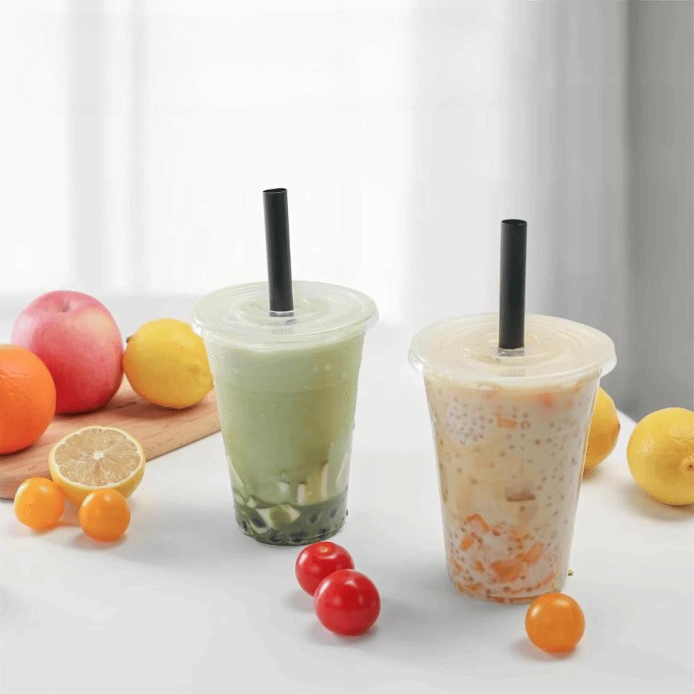 100PCS Disposable Large Diameter Drinking Straws Individual Packaging Bubble Tea Straw  Milk Tea