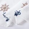 Taisier Home Window Treatments Sheer Curtains Draperies with Nautical Anchor for Living Room/Bedroom/Nursery Sliding Glass Door Ring Top
