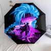 Vibrant Cyberpunk Warrior Folding Umbrella Travel Suitable for All Seasons Gift Umbrella Three Folds