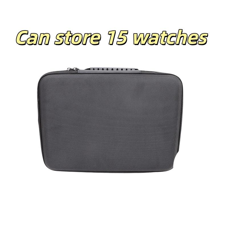 

1Pcs Watch Carry Box Hard-Shell 15 Slots Watch Storage Organizer Case Fit For Large And Small Watches With Soft Foam Pillow 1