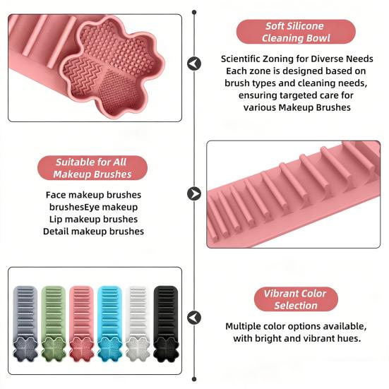 Yousheng Silikon Make-up Pinsel Trockenständer mit Saugnapf Basis Lebensmittelqualität Weich Elastisch Kosmetikpinsel Trocknung