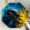 Los Angeles Rams Logo Print Automatic Umbrella, 8 Rib Iron Frame, Plastic Handle, Suitable for Outdoor Travel &Daily , Ideal Gift