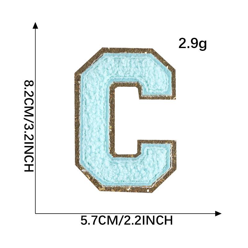 Embroidery Label Towel Embroidery Colored English Letter Patch Clothing Accessories Gold Edge Sticker Embroidery Chenille Embroidery Cloth Sticker