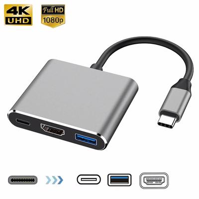 USB C HUB 3 In 1 USB C To HDMI-Compatible Adapter USB 3.1 Hub Type C Charging Converter for Samsung Huawei Xiaomi Laptop Macbook