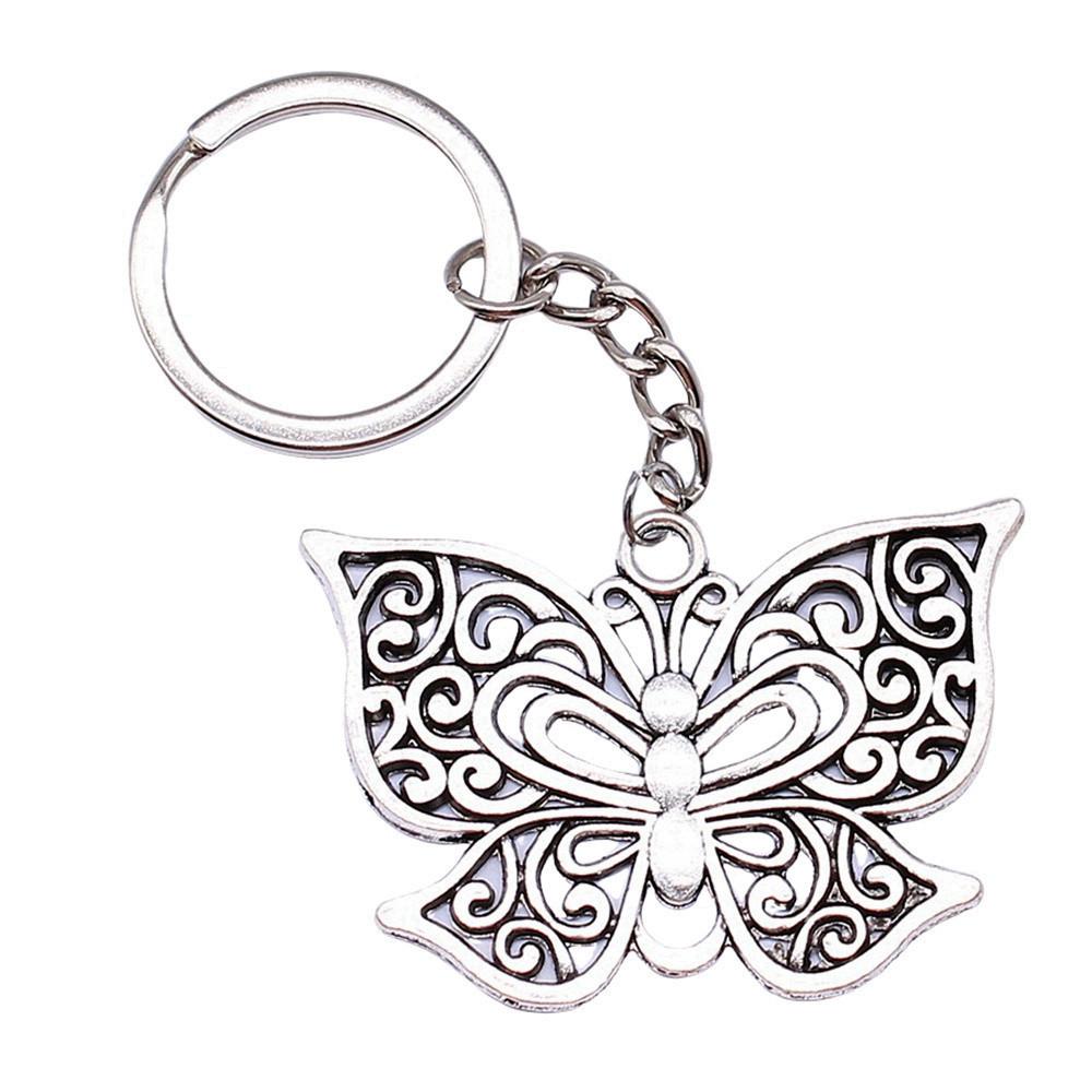 Breloc cu Charm Libelulă și Albină Pandantive Fluture Inel pentru Chei Inel de 28mm