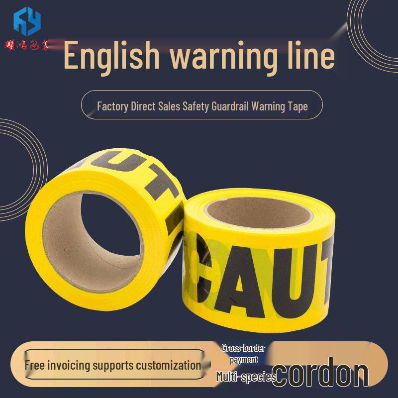 

Ready Stock Warning Tape - New PE Material CAUTION DANGER Protective Strip with English and Chinese Characters Yellow with Black Text