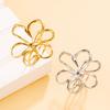 Adjustable Stainless Steel Floral Ring: Elegant, Versatile, Large Flower Design for Women