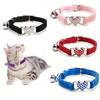 Cat Collar DIY Rhinestone Cat Dog Collar for Puppy Small Dogs Pet Kitten Cat Collar Necklace Colorful Diamond Bell Cat Collar