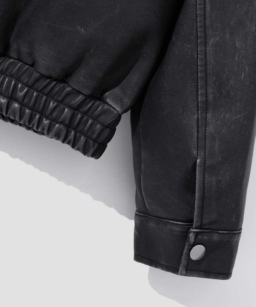 AGOD Vintage Leather Biker Blouson [Black]
