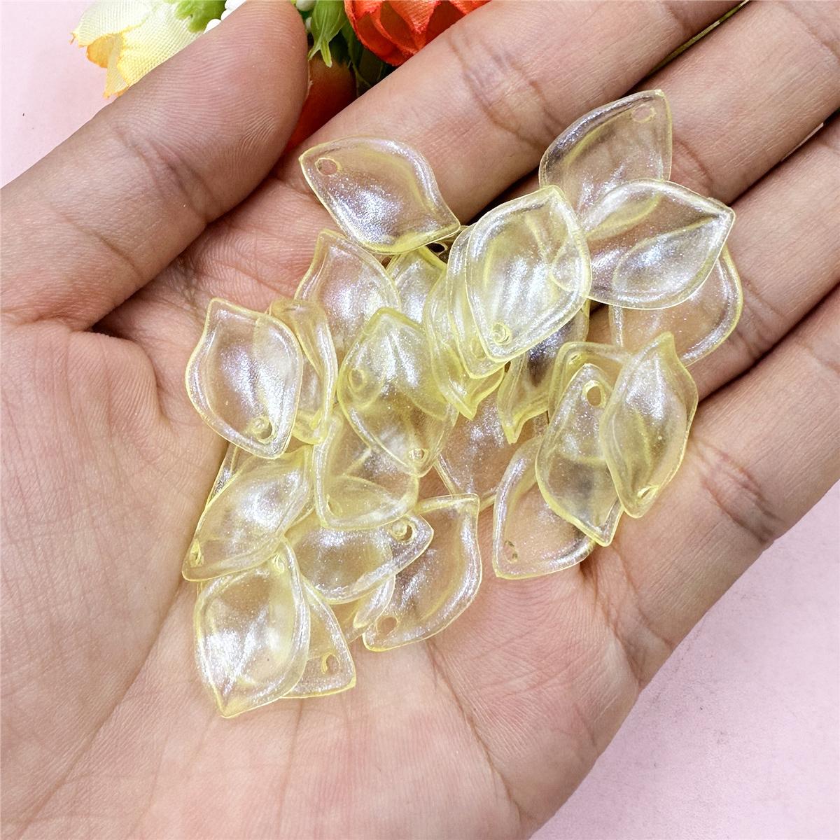 

13,3 мм*19,6 мм серьги для волос ювелирные изделия бусины подвеска акриловые листья креативный DIY материал подвески пудра блестки DIY браслет 200 шт./компл. аксессуары жёлтый