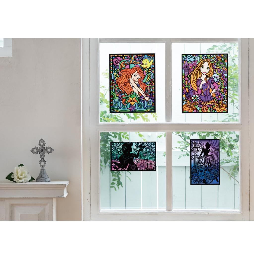 Gakken Healing Scratch Art for Adults Disney Princess Stained Glass Q750771