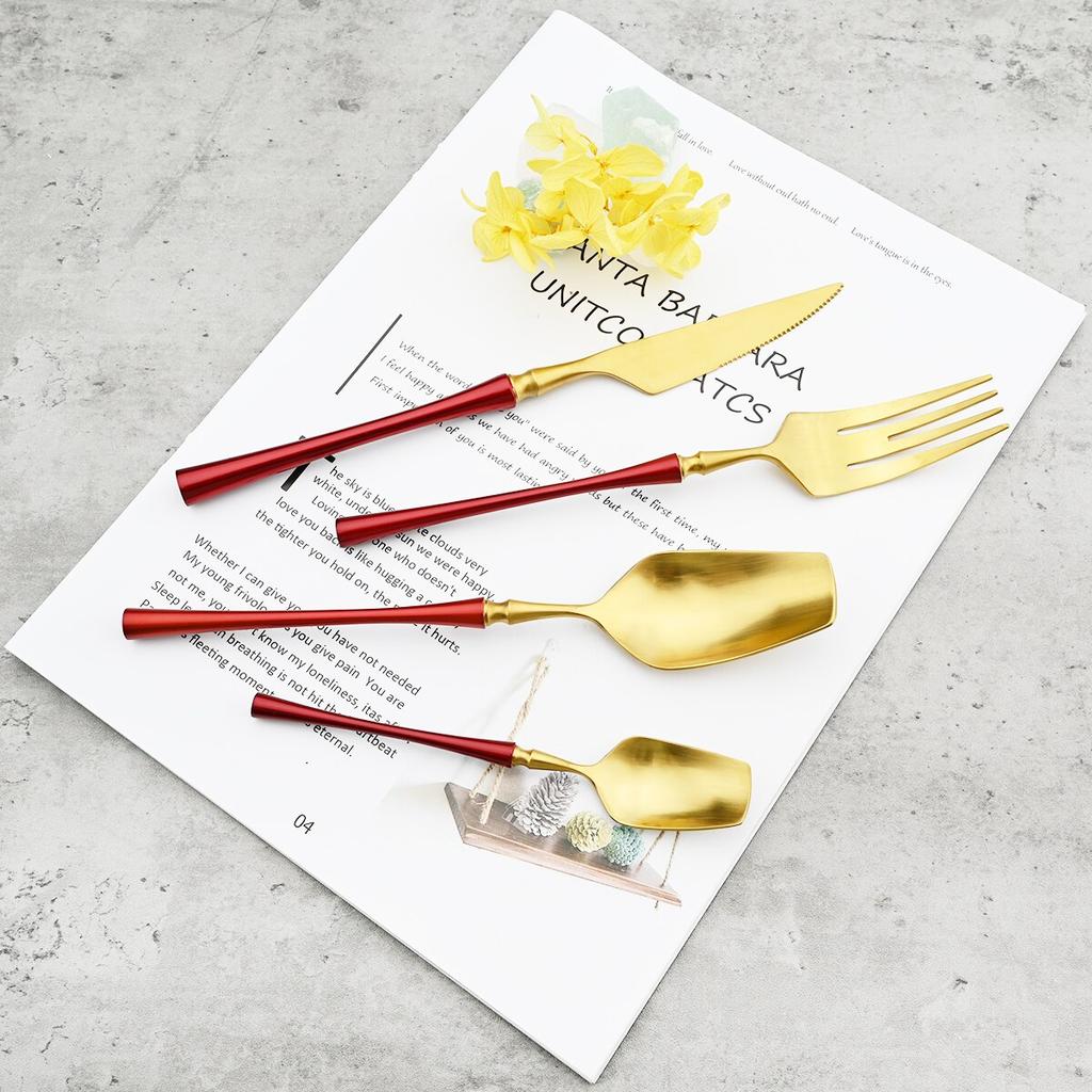 3 Colors Matte Tableware Western Knife Coffee Spoon Fork Dinnerware Set 304 Stainless Steel Cutlery Set Patry Kitchen Silverware